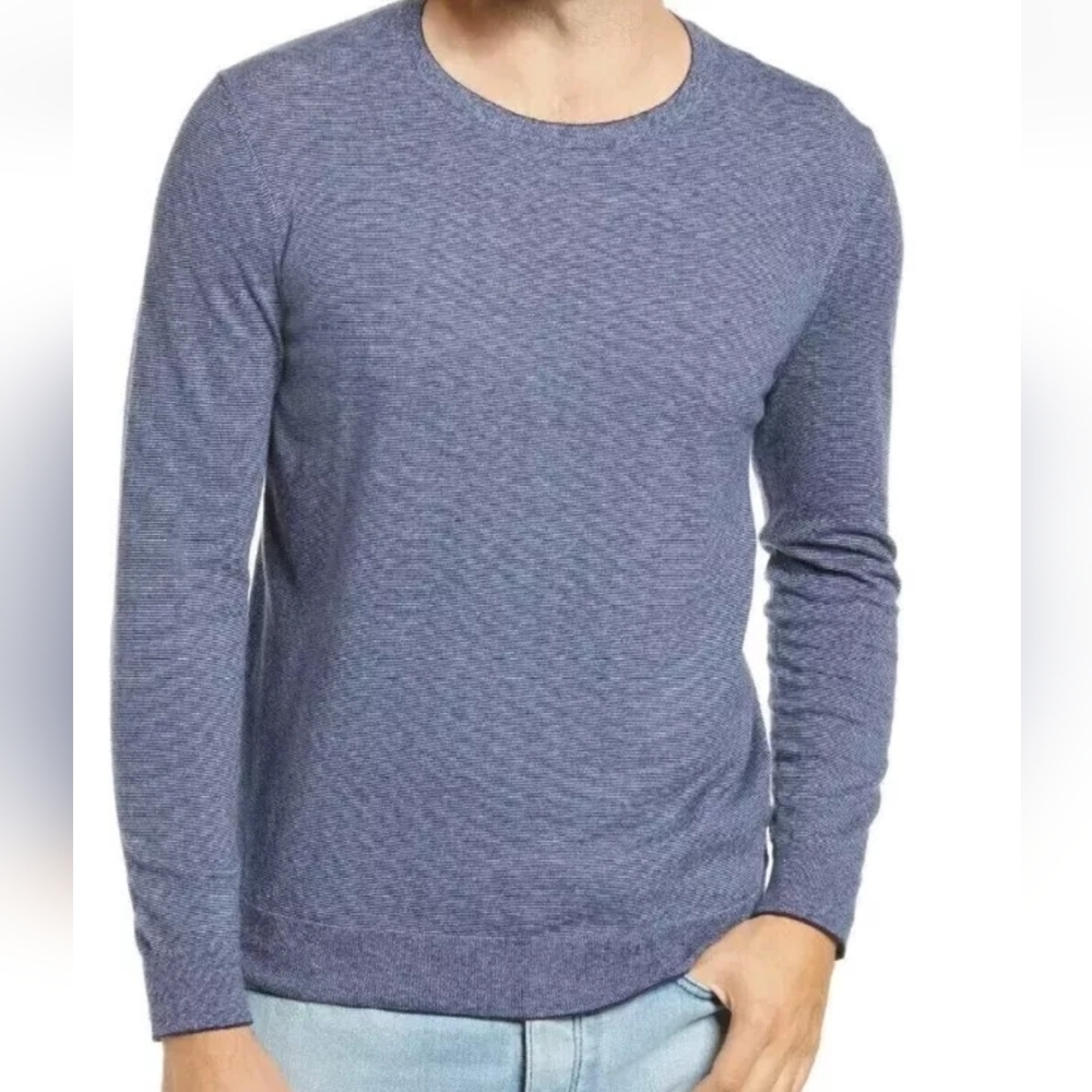 Bonobos Sweater Men Sz Slim XL Feeder Striped Midnight Blue Preppy Academia Nwt